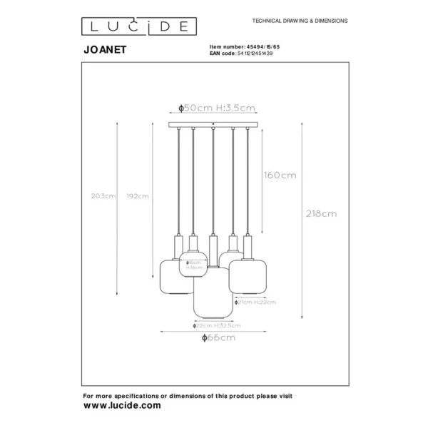 Lucide hanglamp Joanet - Afbeelding 2