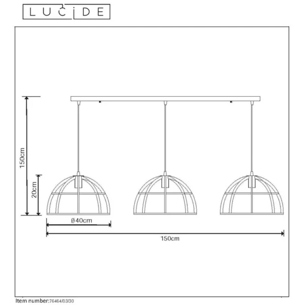 Lucide hanglamp Dikra - Afbeelding 2