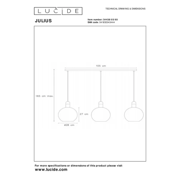 Lucide hanglamp Julius - Afbeelding 2