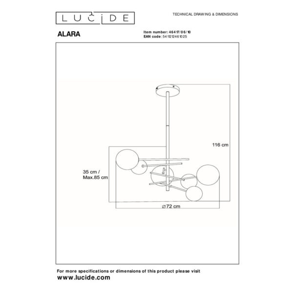 Lucide hanglamp Alara (Ø72 cm) - Afbeelding 2