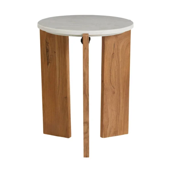 Bijzettafel marmer/hout